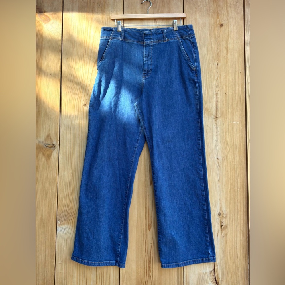 Pilcro Women's Blue Wide Leg Jeans